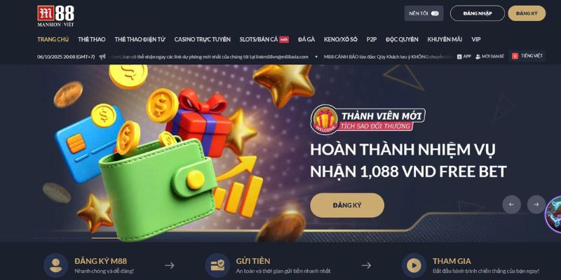 Truy cập vào trang web nhà cái M88